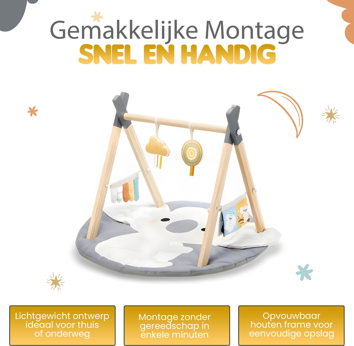 Houten Babygym Koala inclusief Speelmat