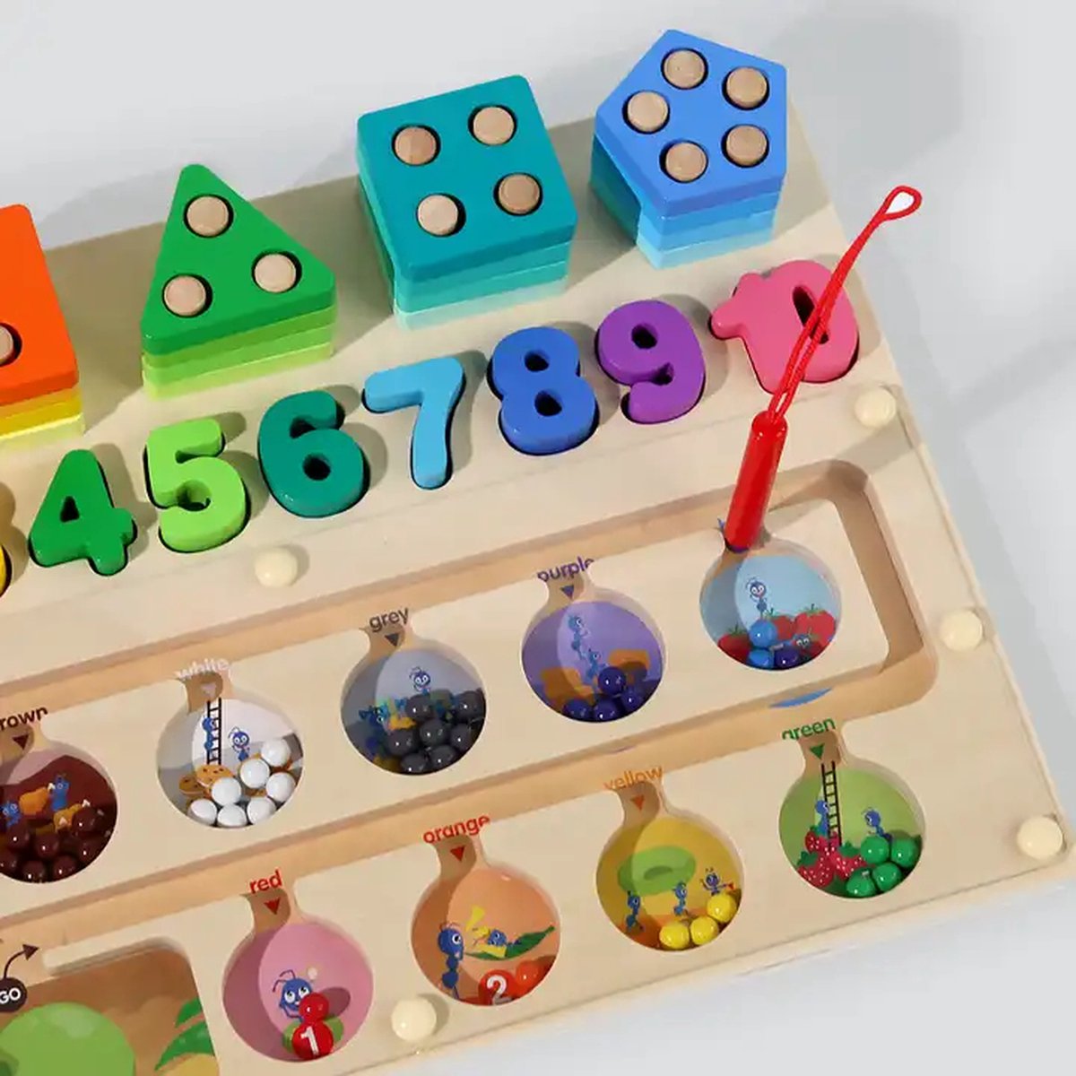 Houten magnetische creatief Educatief Puzzel speelgoed montessori 3-in-1 bord en kleurenspel