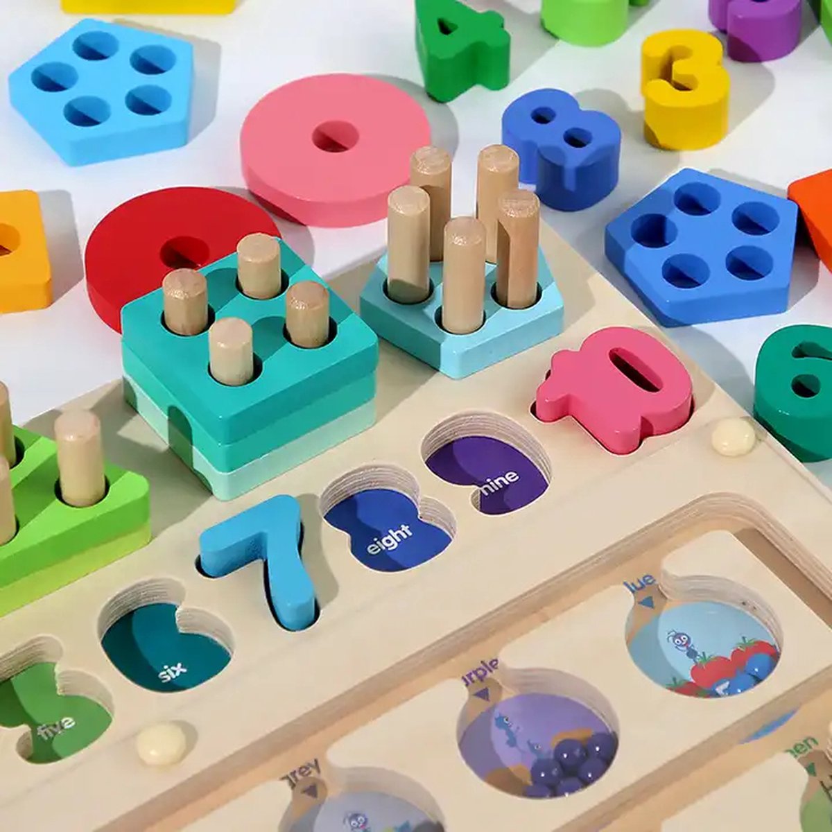 Houten magnetische creatief Educatief Puzzel speelgoed montessori 3-in-1 bord en kleurenspel