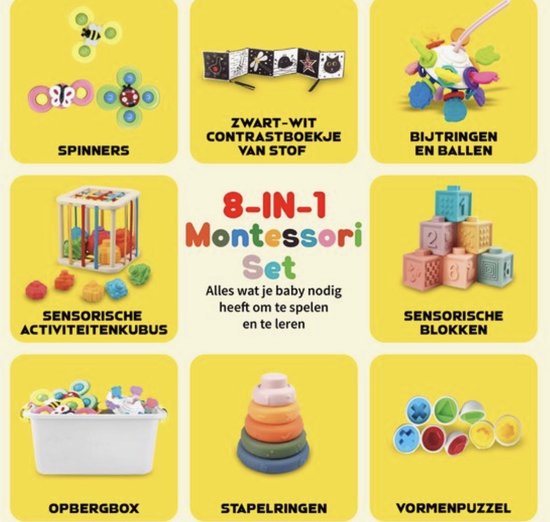 Bidiboo 8 in 1 Montessori Babyspeelgoed Set