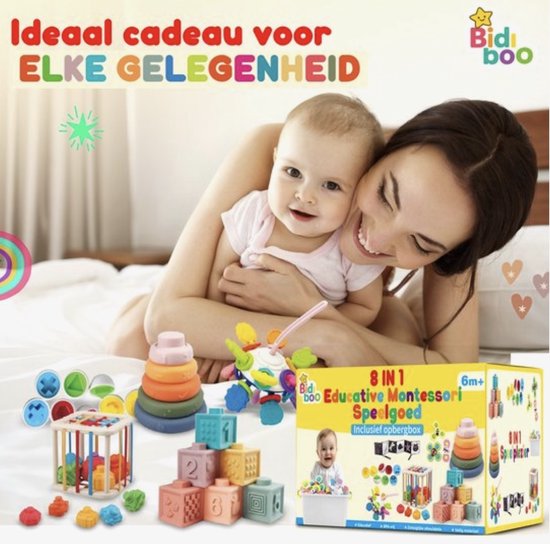 Bidiboo 8 in 1 Montessori Babyspeelgoed Set