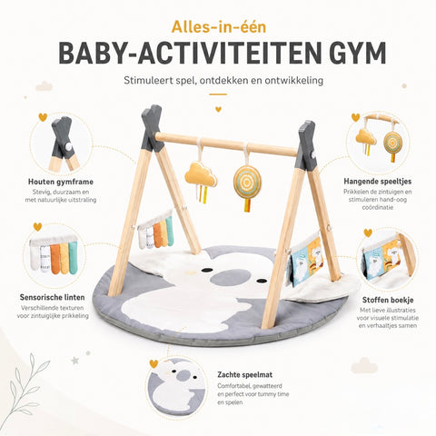 Houten Babygym Koala inclusief Speelmat