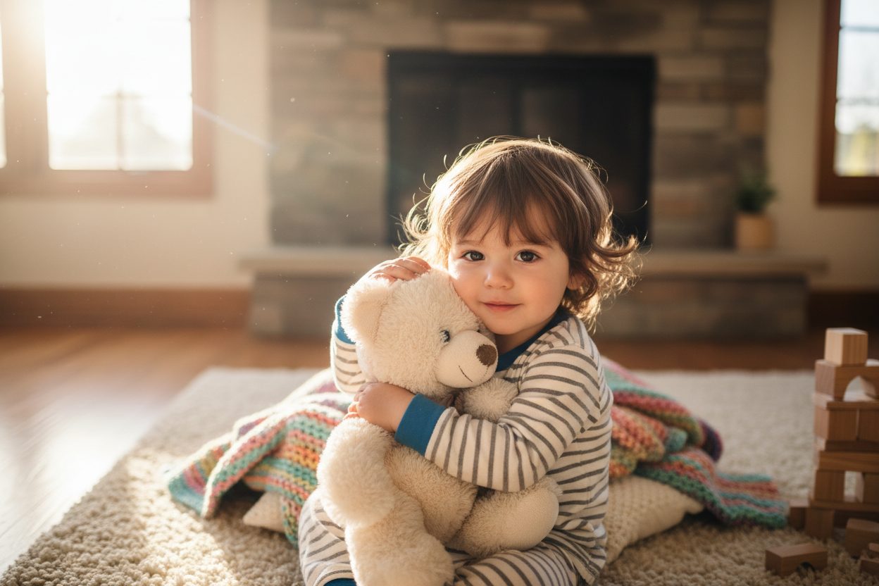 Kind met knuffel